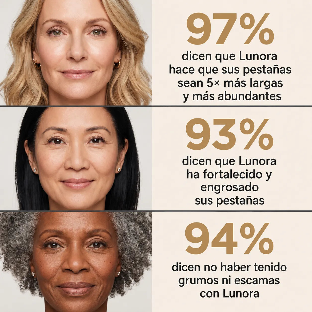 Lunora — La Máscara Metal diseñada para pestañas maduras